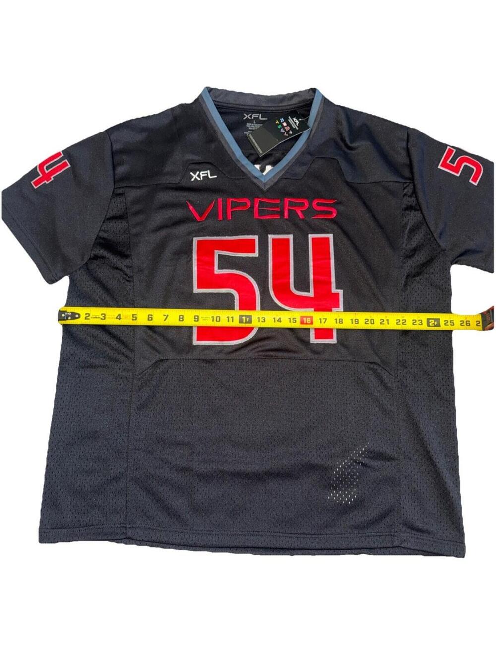 Las Vegas Vipers XFL Dwayne the Rock Johnson #54 Football Jersey $179.99 Men L - Picture 3 of 4